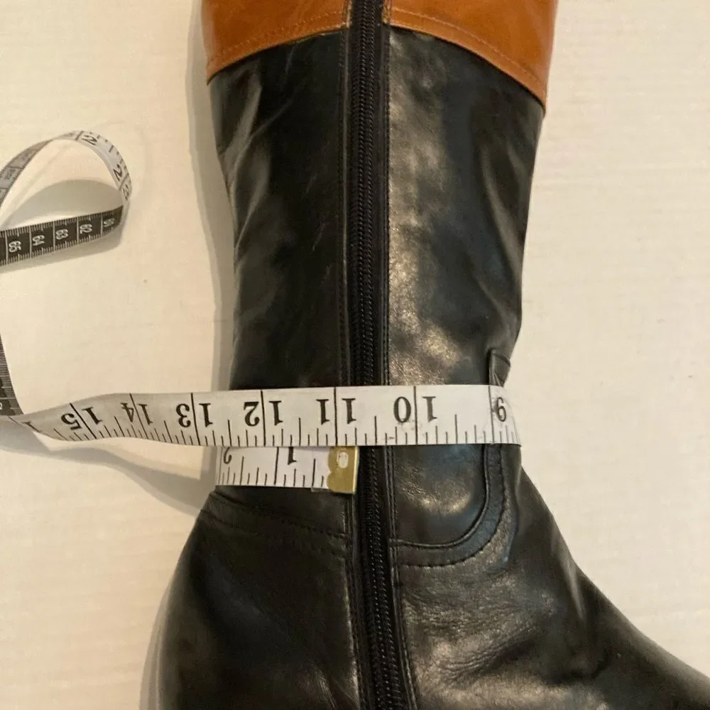 ‎LA Mundial Dress Boots, tan and black,